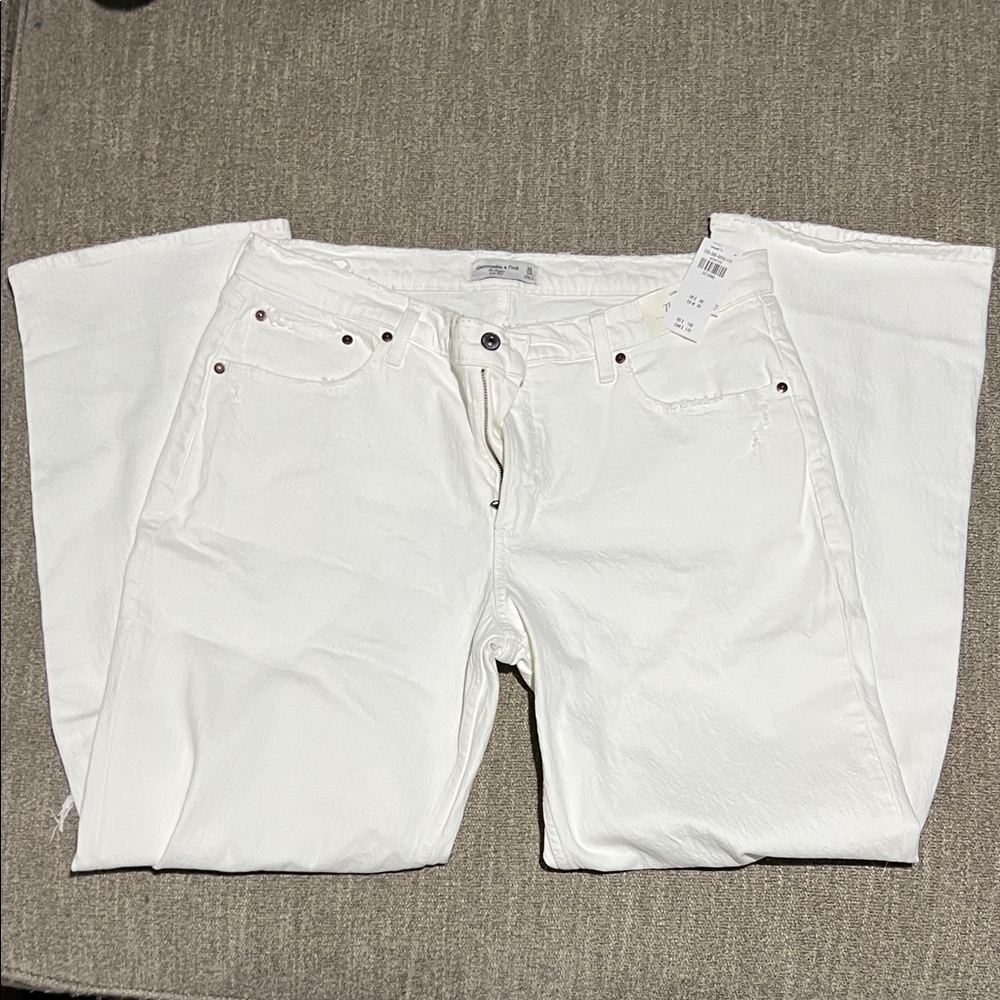Abercrombie & Fitch Women's Straight Leg White Jeans